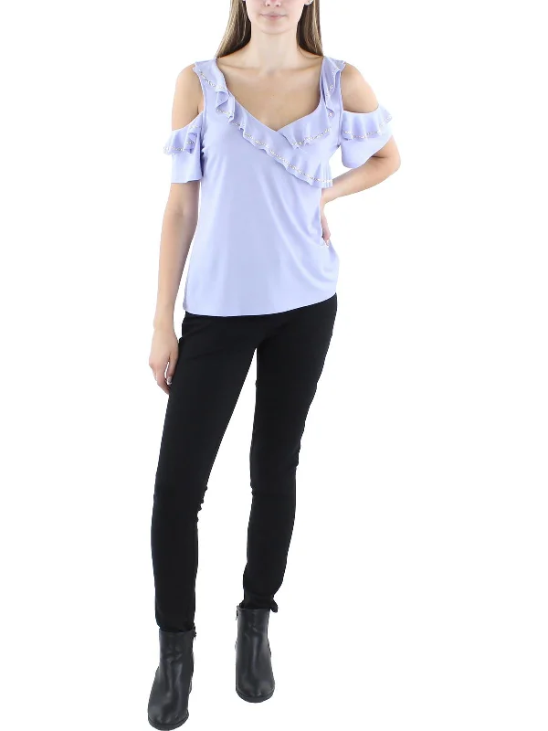 Womens Embellished Polyester Blouse