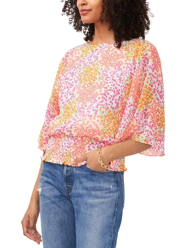 Womens Floral Print Chiffon Blouse