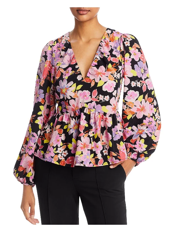 Womens Floral Print Polyester Blouse