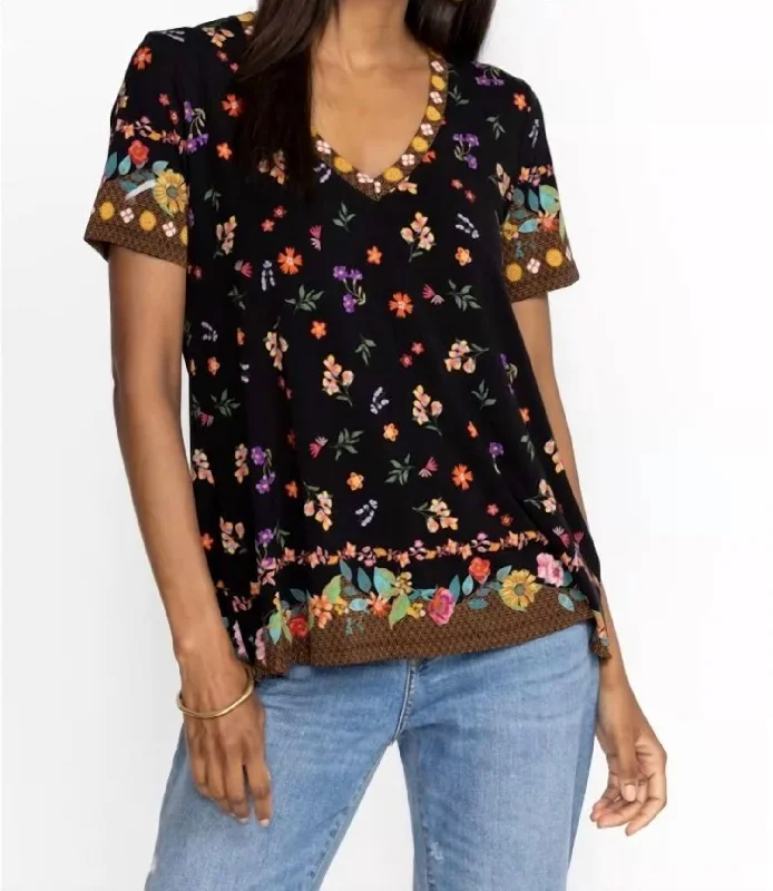 Women's Nani Favorite Short Sleeve V-Neck Swing Tee In Multicolor