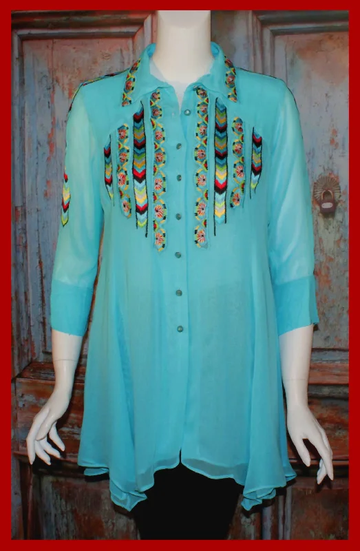 Women's Opal Swing Tunic In Turquoise