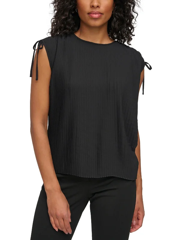 Womens Pleated Polyester Blouse