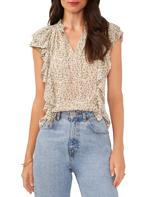 Womens Printed Chiffon Blouse