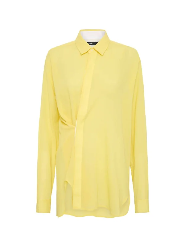 Women's Relaxed Gauze Cotton Shirt In Zest