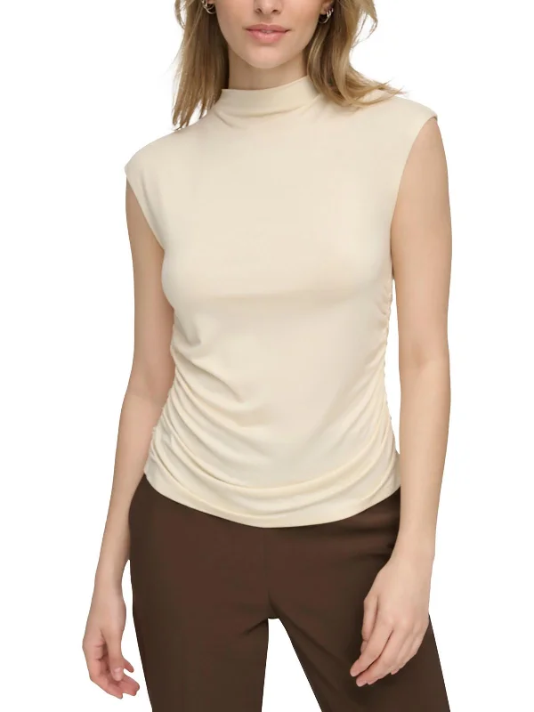 Womens Ruched Viscose Pullover Top