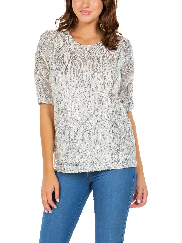 Womens Sequined Lined Blouse