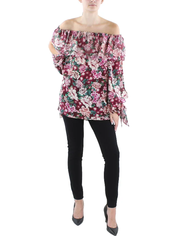 Womens Silk Floral Blouse