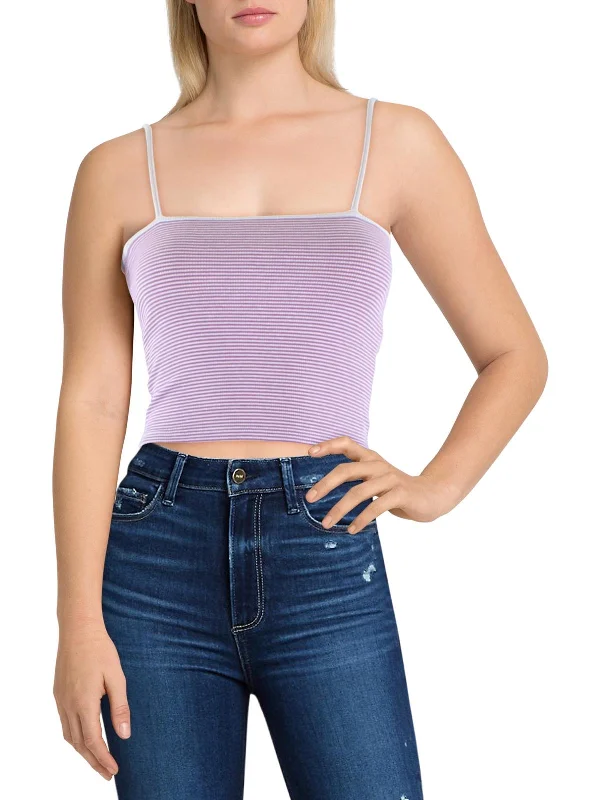 Womens Striped Cropped Cami