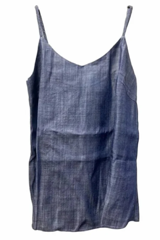 Women's Tencel Cami Tank Top In Dark Wash