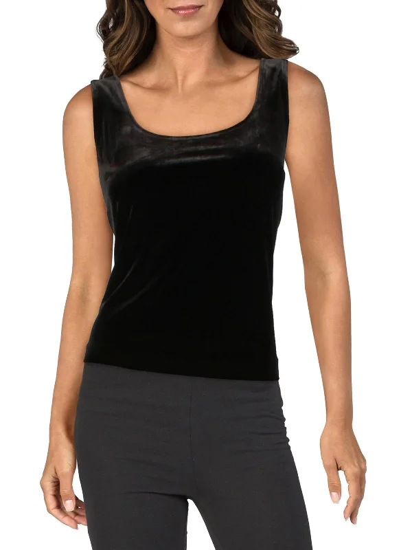 Womens Velvet Sleeveless Tank Top