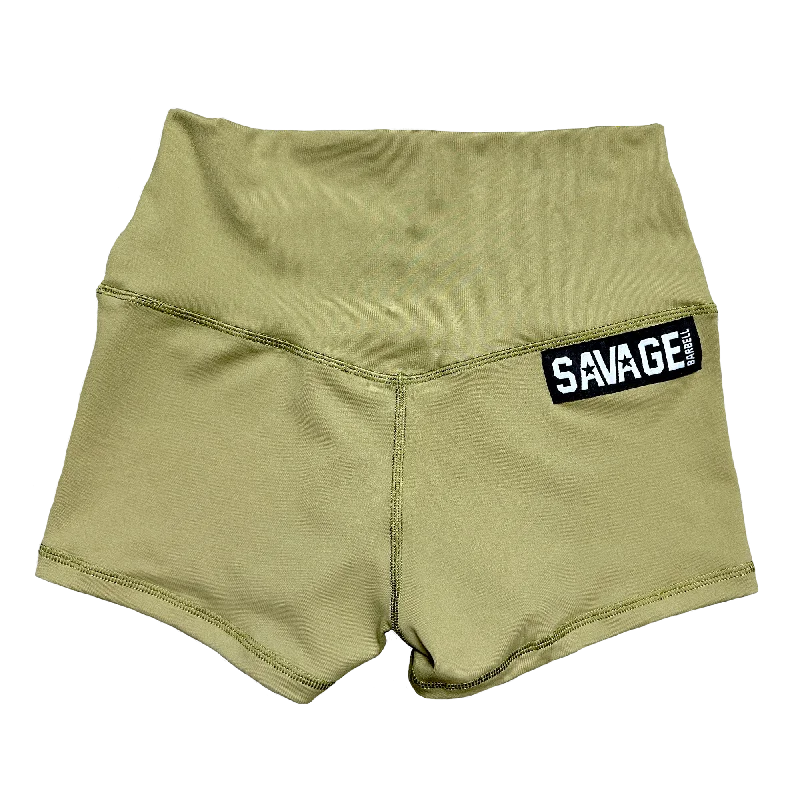 High Waist Booty Shorts - Army