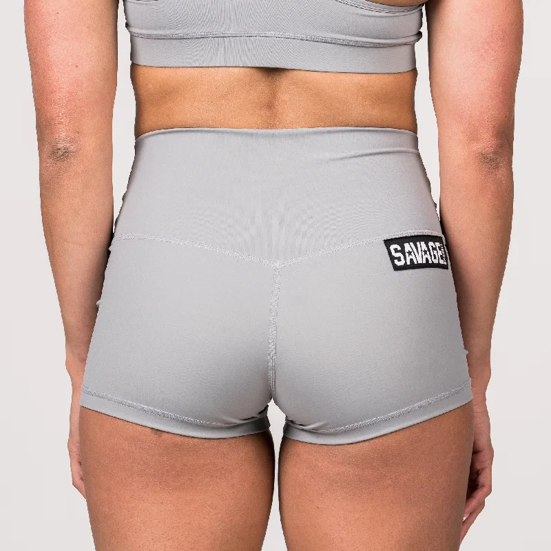 High Waist Booty Shorts - Steel