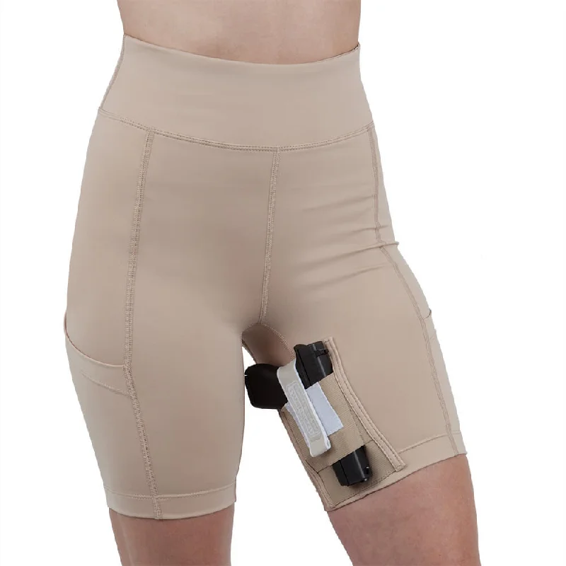 Womens Concealed Carry Thigh Holster Shorts